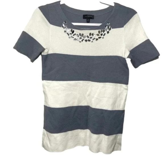 The Limited Sweaters - The Limited Short Sleeve Embellished Sweater